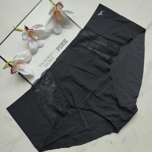 NWT PINK VICTORIA'S SECRET LACE TRIM NO-SHOW HIPSTER PANTY IN PURE BLACK SIZE XL